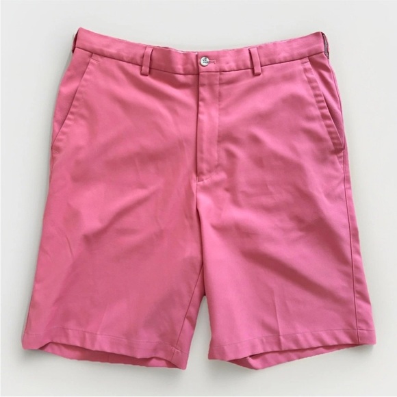 Peter Millar Other - Peter Millar Shorts Men 36L Khaki Coral Res Salem Performance Flat Front Golf